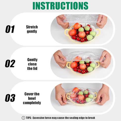 100 قطعة من أغطية الأوعية البلاستيكية، أغطية طعام مرنة قابلة لإعادة الاستخدام، أغطية دش لحماية خبز العجين المخمر، غلاف بلاستيكي للاستعمال مرة واحدة في الهواء الطلق لتخزين الطعام، يناسب الأوعية حتى 11 بوصة in Kuwait