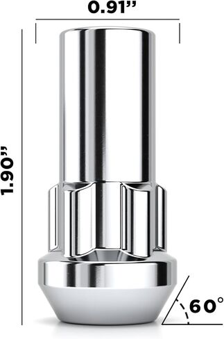 White Knight 540505 Chrome M14x2 Acorn Xtra Long Socket Lock, (Random Pattern) 4 Pack in Saudi Arabia