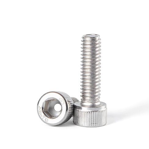 M8-1.25 × 35 مم، 20 قطعة براغي برأس مقبس سداسي، 304 من الفولاذ المقاوم للصدأ A2-70، محرك مقبس ألين، خيط كامل، لمسة نهائية لامعة in Kuwait