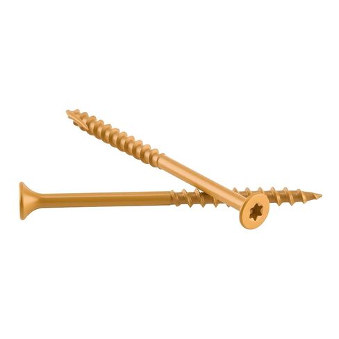 براغي خشب VEVOR 350 قطعة، #10 × 3 بوصة مطلية مضادة للصدأ، برغي سطح خارجي Torx/T25 Star Drive، براغي تزيين خارجية معدنية مقاومة للصدأ مع موصلين لولبيين، لتأطير سياج التزيين in Saudi Arabia