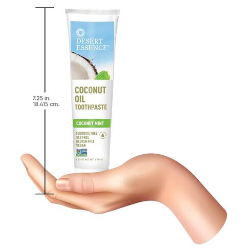 Desert Essence Tea Tree Oil Toothpaste - Coconut Mint - 6.25 Oz - Refreshing Taste - Complete Oral Care - Baking Soda - Sea Salt - Pure Essential Oil - Fights Against Sugar Acids - Zinc Citrate in Saudi Arabia