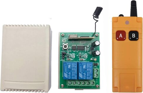 2 Channels Multi-Function Wide Voltage Remote Control Switch 12V 24V 36V 48V DC AC Wireless Remote Control Switch lamp Motor Forward and Reverse Rotation with Industrial Waterproof Remote Controller in Saudi Arabia