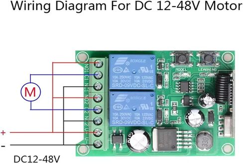 2 Channels Multi-Function Wide Voltage Remote Control Switch 12V 24V 36V 48V DC AC Wireless Remote Control Switch lamp Motor Forward and Reverse Rotation with Industrial Waterproof Remote Controller in Saudi Arabia