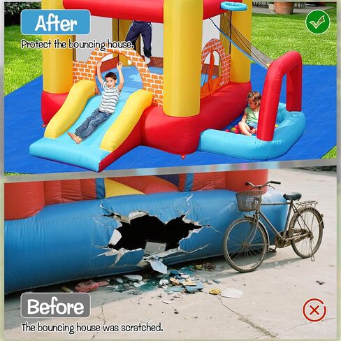 Bounce House Mat, 157.48 x 118 Inch Heavy-Duty Waterproof PE Inflatable Water Slide Bounce House Pad for Outdoor Bouncy Castle Under Jump House Floor Underlayment Pad in Saudi Arabia