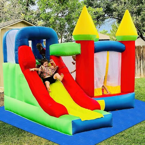 Bounce House Mat, 157.48 x 118 Inch Heavy-Duty Waterproof PE Inflatable Water Slide Bounce House Pad for Outdoor Bouncy Castle Under Jump House Floor Underlayment Pad in Saudi Arabia