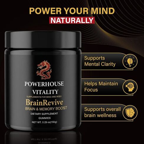 Brain Boost Energy and Focus Gummies - 60Pck Gluten-Free, Non GMO and Vegan Brain Health Supplements for Adults Supports Mental Clarity, Maintain Focus and Overall Brain Wellness in Saudi Arabia