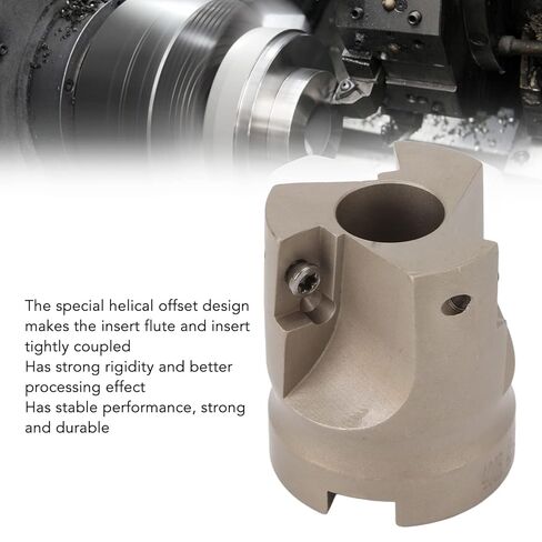 3 Flute Face Mill Head, CNC Lathe Milling Cutter, 40cr Material for Metal Processing, Precise Machining, Coated for Oxidation, Strong Rigidity, Special Helical Offset D in Kuwait
