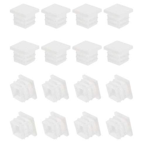 PATIKIL Square Plastic Plug, 16 Pcs 3/4 Inch/19mm Tubing Insert End Caps Plastic Plug Cap for Square Tubes Chair Legs Furniture Metal Tubing Hardware Plugs Fences, White in Saudi Arabia