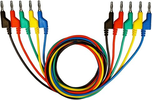 Test Lead Banana Plug Male Stackable to Banana Plug [39"] (Black/Red/Green/Blue/Yellow) in Saudi Arabia
