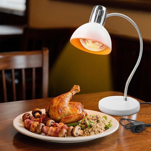 DUEBEL 275W مصباح تسخين الطعام التجاري، حامل مصباح تسخين معقوفة قابل للتعديل 360 درجة، محمول ومستقر للحفاظ على الطعام دافئًا في البوفيهات، والوجبات السريعة، والشواء، والمطبخ المنزلي، والفناء in Kuwait