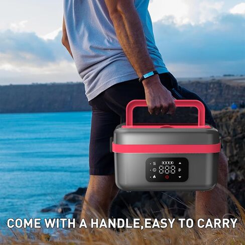 Cordless Electric Heated Lunch Box for Men Women, 1L Rechargeable Lunch Box Self-Heating Food Warmer with Keep Warm Function Ideal for Indoor Outdoor Work Office Camping Travel in Saudi Arabia