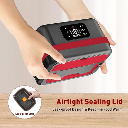 Cordless Electric Heated Lunch Box for Men Women, 1L Rechargeable Lunch Box Self-Heating Food Warmer with Keep Warm Function Ideal for Indoor Outdoor Work Office Camping Travel in Saudi Arabia