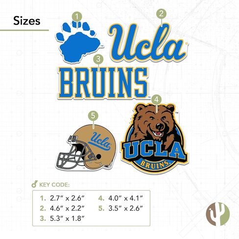 Desert Cactus UCLA Sticker University of California Los Angeles Bruinsr Vinyl Decals Laptop Water Bottle Car Scrapbook Sheet T2 (Type 2-2) in Saudi Arabia