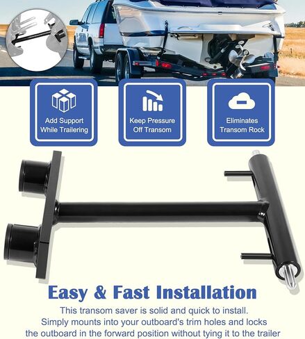 10107 Lock N’ Stow Transom Saver for Outboard Trailering, Fits for Mercury 200 OpitMax, 255 OptiMax, 225-HP EFI, 250-HP EFI Outboard Engines, Steel Outboard Trailering Transom Support Bracket in Saudi Arabia