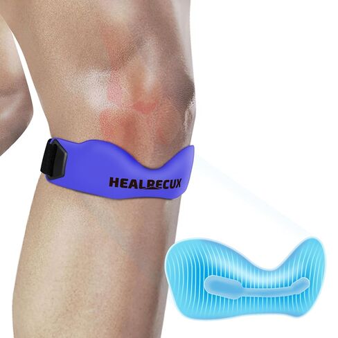 Healrecux Patella Band، حزام الركبة، دعم وتر الرضفة لألم الركبة والتهاب الأوتار، دعامة الركبة لتثبيت الرضفة للجري، كرة السلة، الركبة، التنس، الكرة الطائرة والقرفصاء - Inky 1 Pack in Kuwait