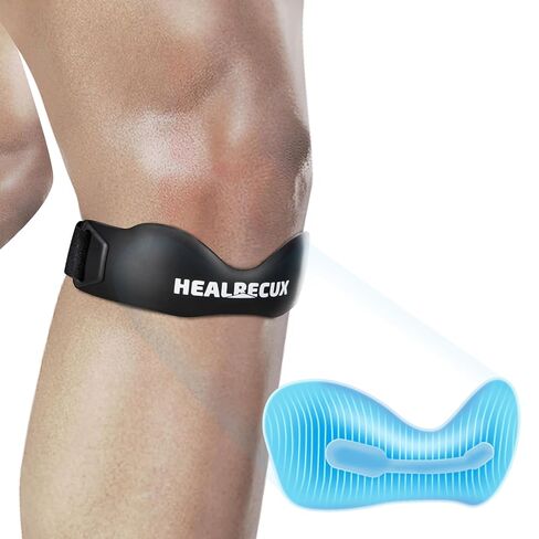 Healrecux Patella Band، حزام الركبة، دعم وتر الرضفة لألم الركبة والتهاب الأوتار، دعامة الركبة لتثبيت الرضفة للجري، كرة السلة، الركبة، التنس، الكرة الطائرة والقرفصاء - Inky 1 Pack in Kuwait