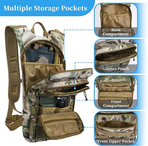 Tactical Hydration Backpack,tactifans Water Backpack with 3L Water Bladder,Tactical Molle Hydration Pack for Men Women,Hydration Pack Backpack for Hiking,Running,Hunting,Biking in Saudi Arabia