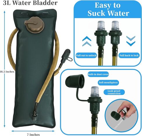 Tactical Hydration Backpack,tactifans Water Backpack with 3L Water Bladder,Tactical Molle Hydration Pack for Men Women,Hydration Pack Backpack for Hiking,Running,Hunting,Biking in Saudi Arabia