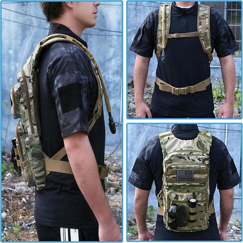 Tactical Hydration Backpack,tactifans Water Backpack with 3L Water Bladder,Tactical Molle Hydration Pack for Men Women,Hydration Pack Backpack for Hiking,Running,Hunting,Biking in Saudi Arabia
