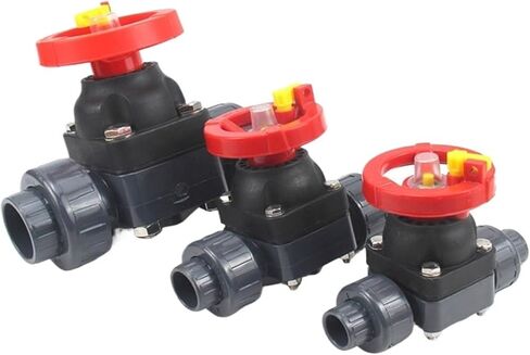 1PCS UPVC Double Rotary Diaphragm Valve PVC Union Flow Control Valve Plastic Corrosion-Resistant Valve Switch in Saudi Arabia