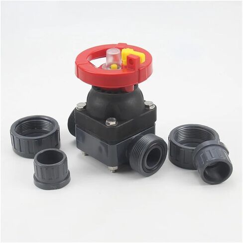 1PCS UPVC Double Rotary Diaphragm Valve PVC Union Flow Control Valve Plastic Corrosion-Resistant Valve Switch in Saudi Arabia