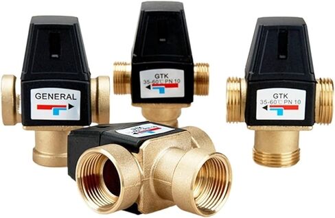 Female/Male Thread Brass Thermostatic Mixer Valve DN20/25 3-Way Thermostat for Solar Water Heater Bathroom Accessory(3/4" Male) in Kuwait