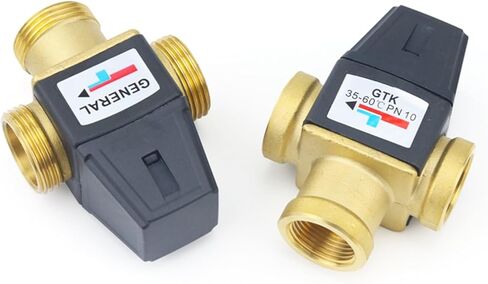 Female/Male Thread Brass Thermostatic Mixer Valve DN20/25 3-Way Thermostat for Solar Water Heater Bathroom Accessory(3/4" Male) in Kuwait