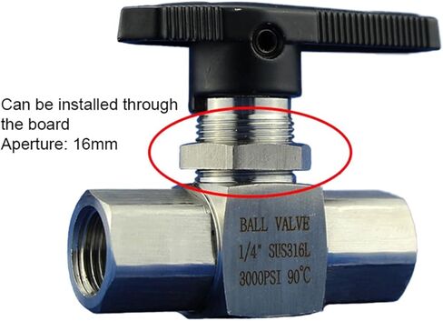 High Pressure Stainless Steel Female Thread Ball Valve 1/4" Panel Meter Valve Water Switch in Kuwait