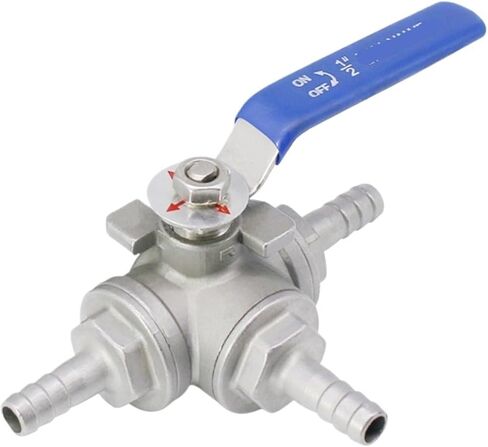 1PCS 1/2" Stainless Steel Three-Way Ball Valve L Type T Type Leather Pipe Ball Valve(L Type_8MM Leather Tube) in Kuwait