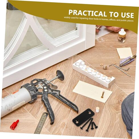 TEHAUX Door Strike Plate Repair Kit Locks Hole Filler Plate for Doors Deadbolt Cover Edge Filler Home Office Security Accessory in Saudi Arabia