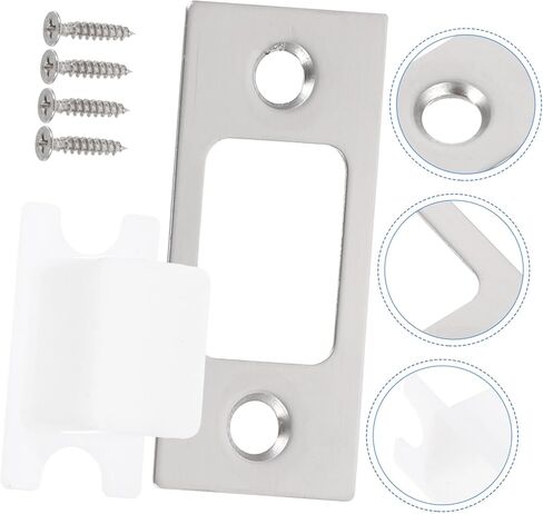 SEWACC Door Reinforcement Deadbolt Strike Plate Kit Stainless Steel Covers for Interior and Exterior Doors Secure Installation Accessories 4-Piece Set in Saudi Arabia