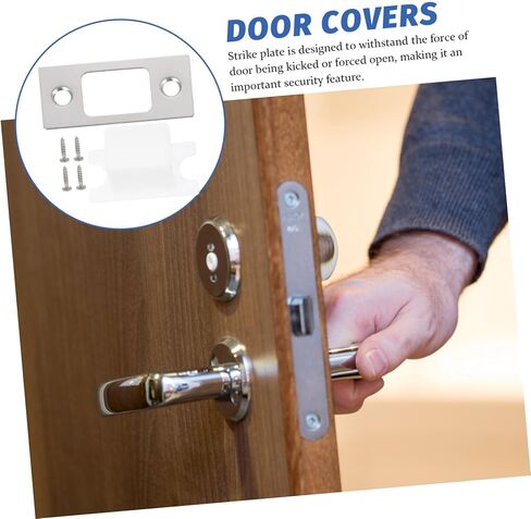 SEWACC Door Reinforcement Deadbolt Strike Plate Kit Stainless Steel Covers for Interior and Exterior Doors Secure Installation Accessories 4-Piece Set in Saudi Arabia