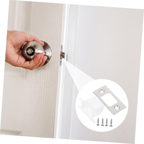 SEWACC Door Reinforcement Deadbolt Strike Plate Kit Stainless Steel Covers for Interior and Exterior Doors Secure Installation Accessories 4-Piece Set in Saudi Arabia
