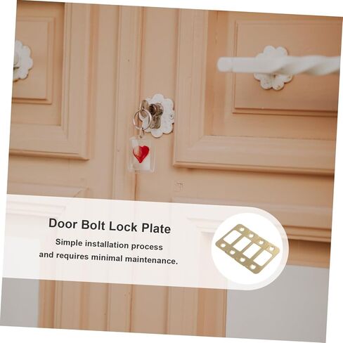 SHINEOFI 4pcs Gold Door Strike Plates Deadbolt Reinforcement Plates for Exterior Doors Sturdy Strike Kit for Enhanced Security Compatible Standard in Saudi Arabia