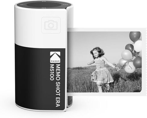 كاميرا KODAK Memo Shot ERA Kids الرقمية الفورية وطابعة ملصقات الصور (أبيض، كاميرا + 10 بكرات) in Kuwait