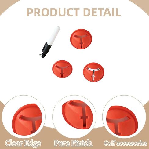 3Pcs Golf Ball Line Marker Tool with Alignment Marker Pen for Consistent Impact Position Putter Face Accuracy and Precision Swing Alignment on Course in Saudi Arabia
