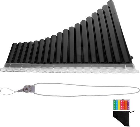 ULTECHNOVO Professional 18-pipe C Key Pan Flute آلة موسيقية محمولة للمبتدئين والطلاب باللون الأسود in Kuwait