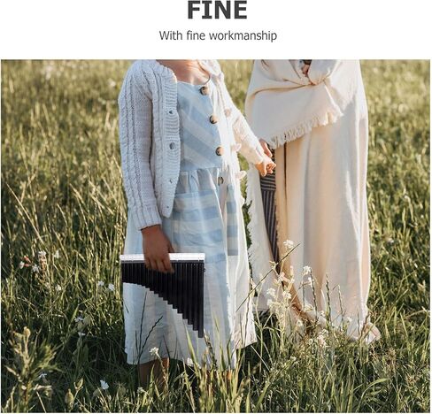 ULTECHNOVO Professional 18-pipe C Key Pan Flute آلة موسيقية محمولة للمبتدئين والطلاب باللون الأسود in Kuwait