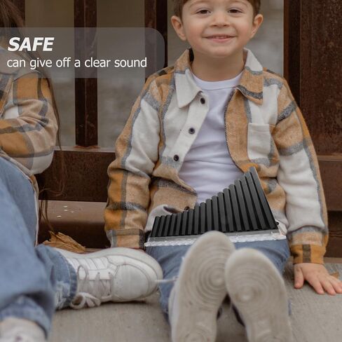 ULTECHNOVO Professional 18-pipe C Key Pan Flute آلة موسيقية محمولة للمبتدئين والطلاب باللون الأسود in Kuwait