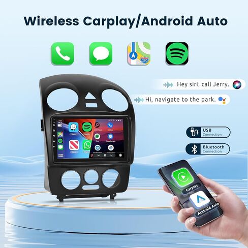 جهاز Android Car Stere لسيارة Volkswagen Beetle 2004-2010 يدعم Carplay اللاسلكي/Android Auto مع شاشة لمس 9 بوصة واي فاي GPS للملاحة BT USB FM/RDS راديو استقبال كاميرا احتياطية التحكم في عجلة القيادة in Saudi Arabia