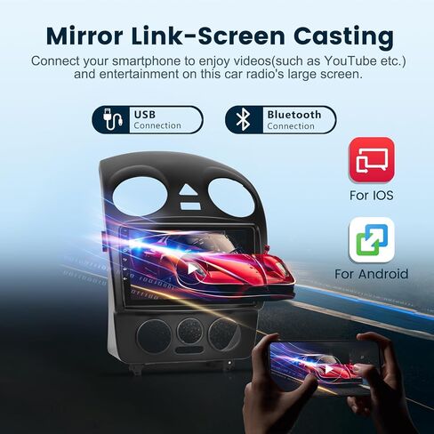 جهاز Android Car Stere لسيارة Volkswagen Beetle 2004-2010 يدعم Carplay اللاسلكي/Android Auto مع شاشة لمس 9 بوصة واي فاي GPS للملاحة BT USB FM/RDS راديو استقبال كاميرا احتياطية التحكم في عجلة القيادة in Saudi Arabia