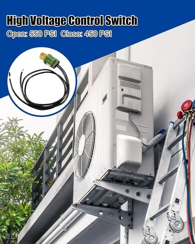 Dual Pressure Control Switch Replace SHP550450 Compatible with Compressors and High-Pressure Systems, A/C Pressure Sensor Switch for Most HVAC Freezer Cold Storage Systems Open 450 PSI, Close 550 PSI in Saudi Arabia
