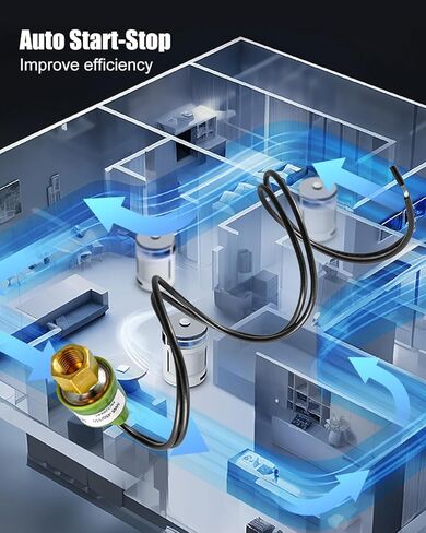 Dual Pressure Control Switch Replace SHP550450 Compatible with Compressors and High-Pressure Systems, A/C Pressure Sensor Switch for Most HVAC Freezer Cold Storage Systems Open 450 PSI, Close 550 PSI in Saudi Arabia