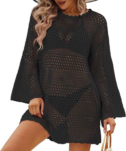 CoCozy Swimsuit Cover Up for Women, Beach Bathing Suit Bikini Crochet Coverups Knitted Beachwear Dress 2026 Vacation Outfits in Saudi Arabia