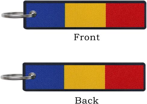 JAVD Romania Flag Keychain Tag with Key Ring - Keys, Cars, Motorcycles, Backpacks, Luggage and Gifts - EDC (3 Pack) in Saudi Arabia
