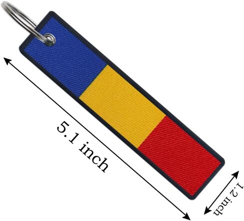 JAVD Romania Flag Keychain Tag with Key Ring - Keys, Cars, Motorcycles, Backpacks, Luggage and Gifts - EDC (3 Pack) in Saudi Arabia