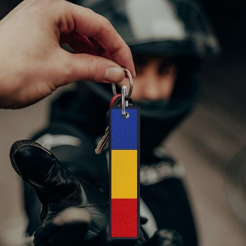 JAVD Romania Flag Keychain Tag with Key Ring - Keys, Cars, Motorcycles, Backpacks, Luggage and Gifts - EDC (3 Pack) in Saudi Arabia
