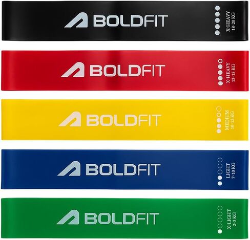 أحزمة مقاومة Boldfit بحلقة صغيرة لفرقة الورك وحزام تمارين التنغيم لصالة الألعاب الرياضية وحزام غنيمة وحزام لاتكس وثيرا باند ثيراباند للياقة البدنية، متعدد الألوان in Saudi Arabia