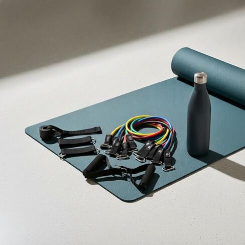 مجموعة ثورزا المكونة من 11 قطعة لتدريب قوة الجسم بالكامل مع أشرطة المقاومة - 5 مستويات من أشرطة التمرين الأنبوبية، بدون شريط مقاومة من اللاتكس TPE - مرساة الباب والمقابض وأشرطة الكاحل وحقيبة واحدة in Kuwait