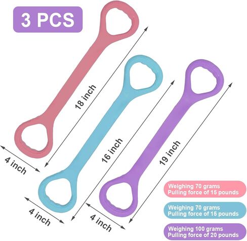 Figure 8 Fitness Resistance Band, Arm Back Shoulder Exercise Elastic Rope Stretch Fitness Band, Exercise Equipment for Yoga, Pilates,Physical Therapy,Stretching（3 Pack） in Saudi Arabia